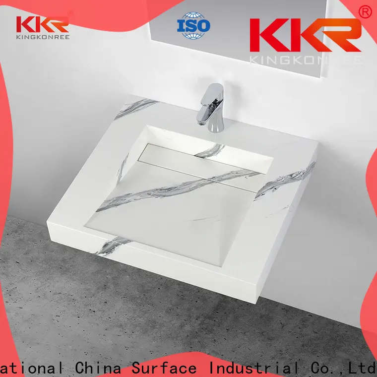 solid solid surface wall hung basin customized for toilet 1