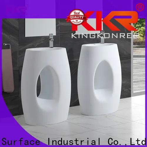 KingKonree resin freestanding bathroom basin design for hotel 1