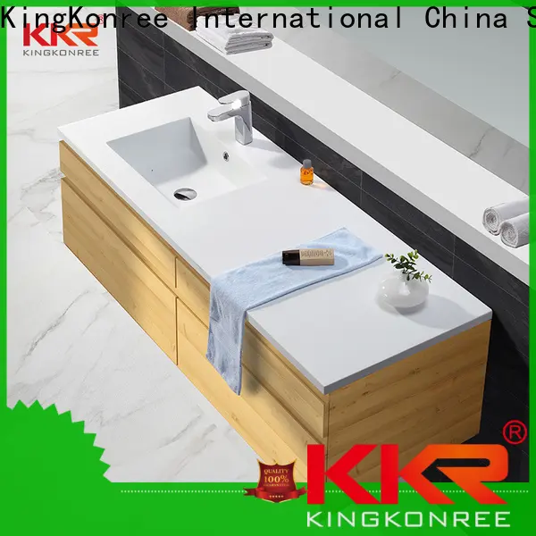 Artificial Stone Acrylic Marble Solid Surface Cabinet Basin With Vanity KKR-1552 1