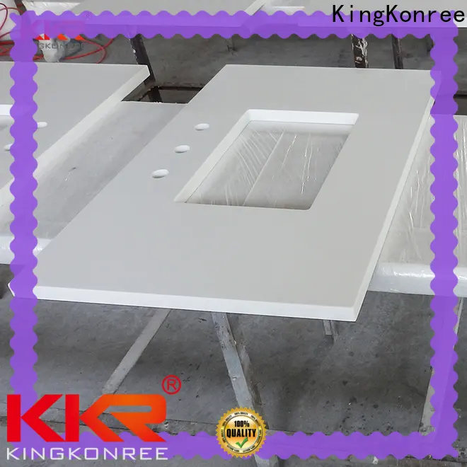 KingKonree rectangle laminate vanity top latest design for hotel 1