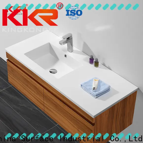 KingKonree wooden cloakroom basin with cabinet customized for hotel 1
