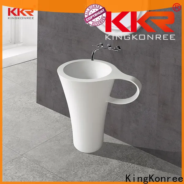 KingKonree pedestal wash basin factory price for motel 1