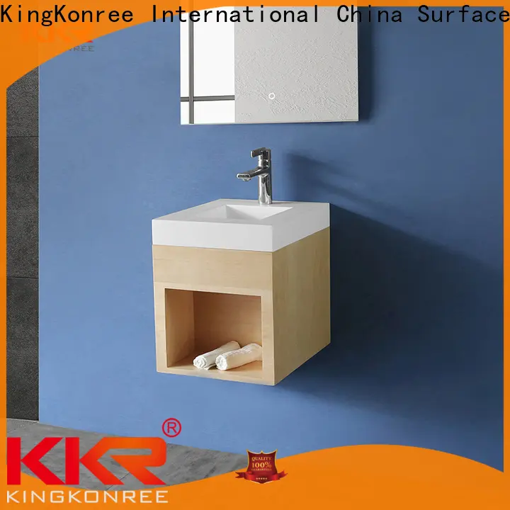KingKonree bathroom vanity with matching cabinet customized for motel 1