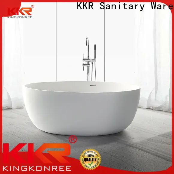 KingKonree resin freestanding bathtub at discount for hotel 1