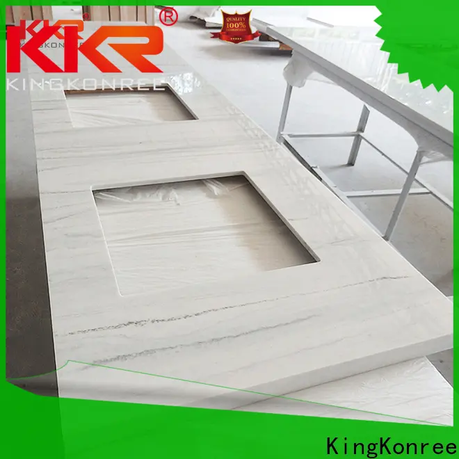 KingKonree quartz vanity countertops customized for motel 1