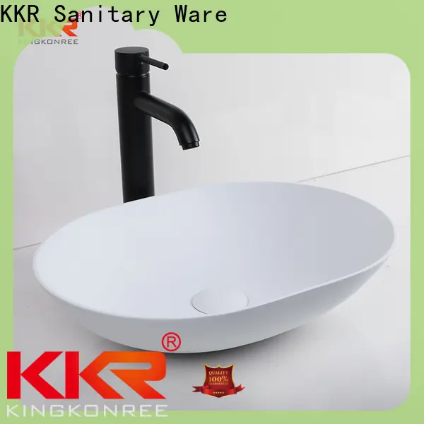 KingKonree white above counter vessel bathroom sinks at discount for hotel 1