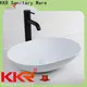 KingKonree white above counter vessel bathroom sinks at discount for hotel 1