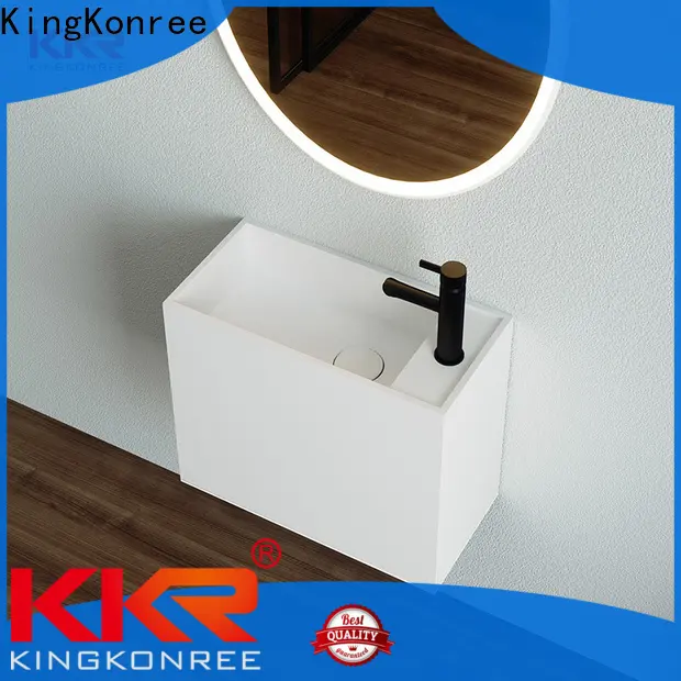 KingKonree shelves wall hung bathroom basin design for hotel 1