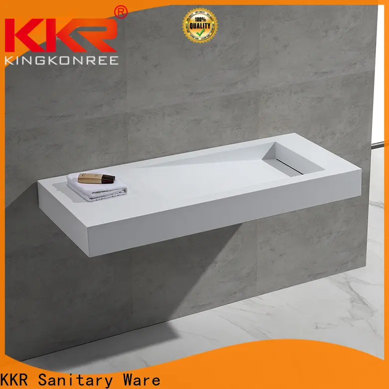 KingKonree smooth wall hung marble basin supplier for toilet 1