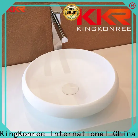 KingKonree elegant round above counter bathroom basin at discount for hotel 1