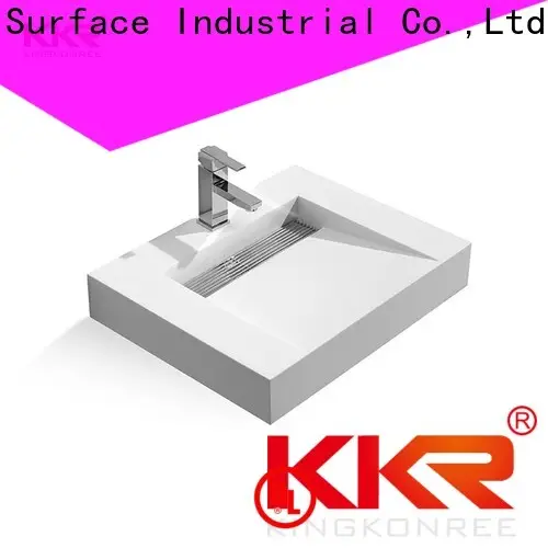 brown narrow wall hung basin customized for hotel 1