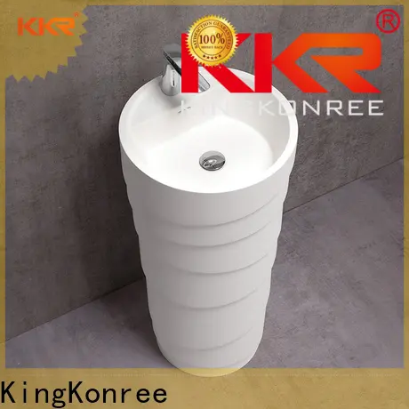 KingKonree pan shape freestanding pedestal sink design for bathroom 1