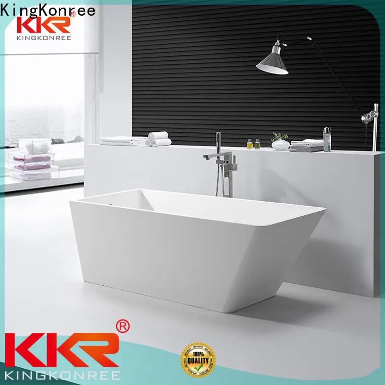 KingKonree finish solid surface freestanding bathtub at discount for bathroom 1