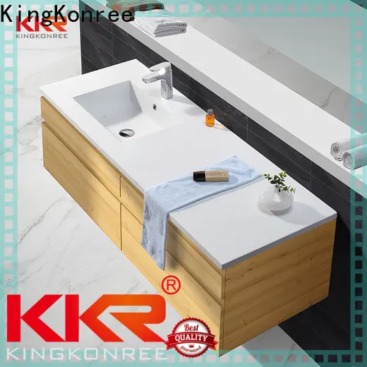 KingKonree sturdy bathroom vanity with basin on top design for motel 1