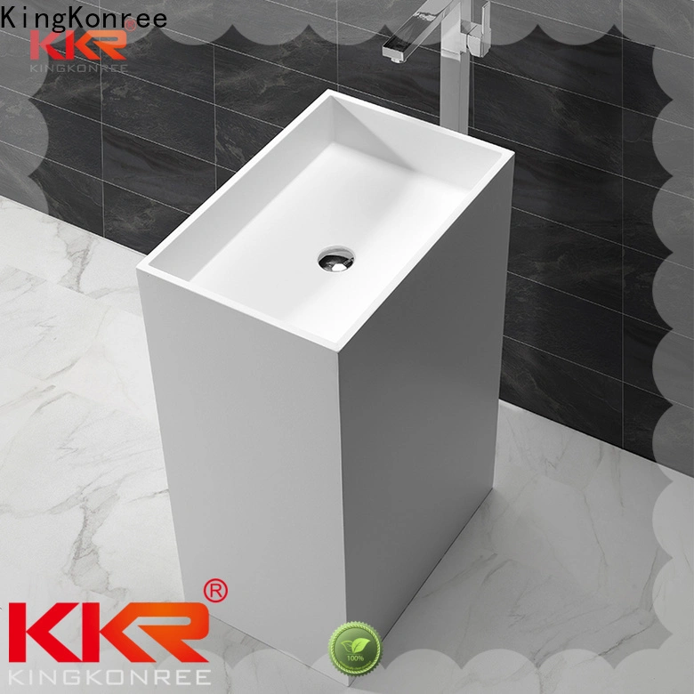 KingKonree standard freestanding pedestal sink supplier for motel 1