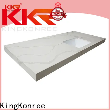 KingKonree countertops white quartz solid laminate worktop factory price for restaurant 1