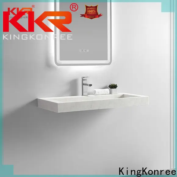 KingKonree classic wall hung concrete sink supplier for bathroom 1