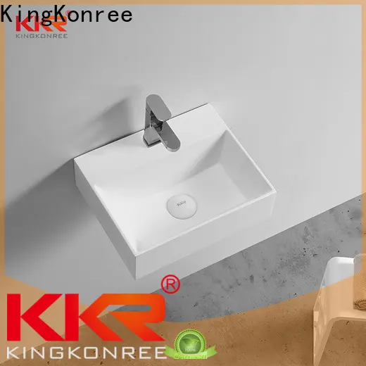 KingKonree rectangle stone wall hung basin design for hotel 1