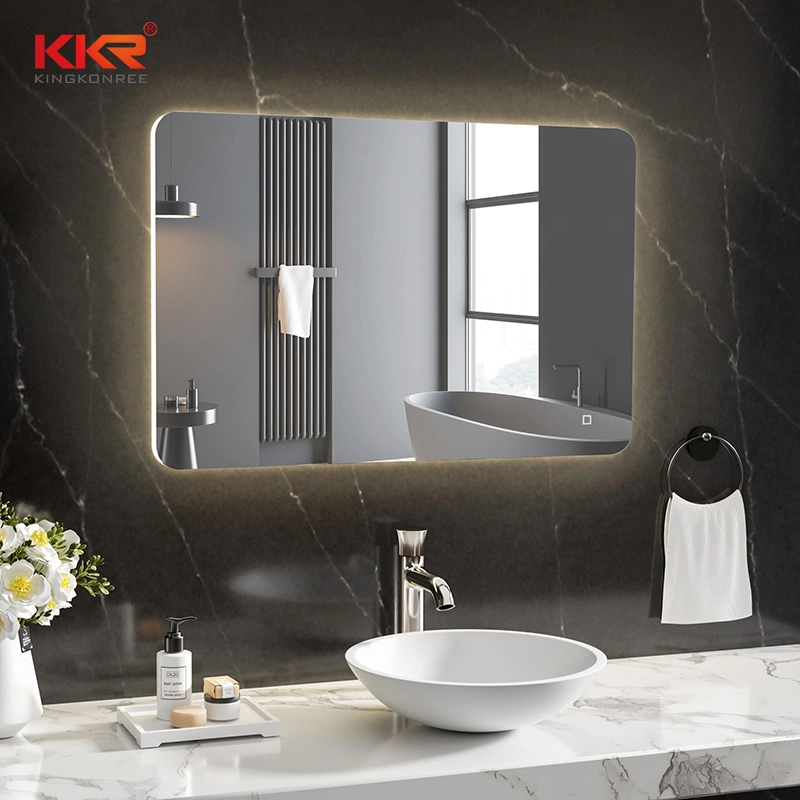 Hotel Home Intelligent Waterproof LED Light Wall Mounted bathroom mirror With Light KKR-8052 1