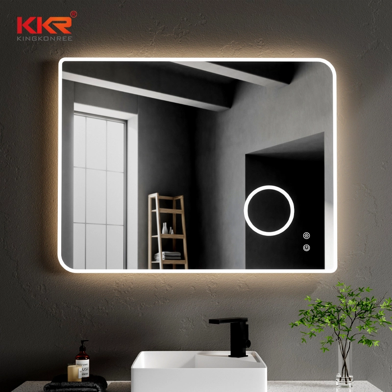 Hotel Professional Manufacturer Smart Led Modern Style Backlit Led Bath Wall Mounted Bathroom Lighted Mirror With Lights