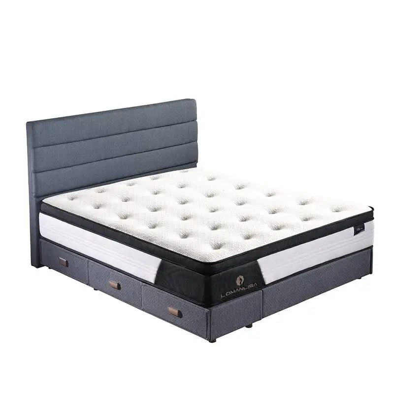 JLH 34PD-01 Luxury Latex Pocket Spring Gel Memory Foam Mattress turfted by hand Hybrid Mattress image5