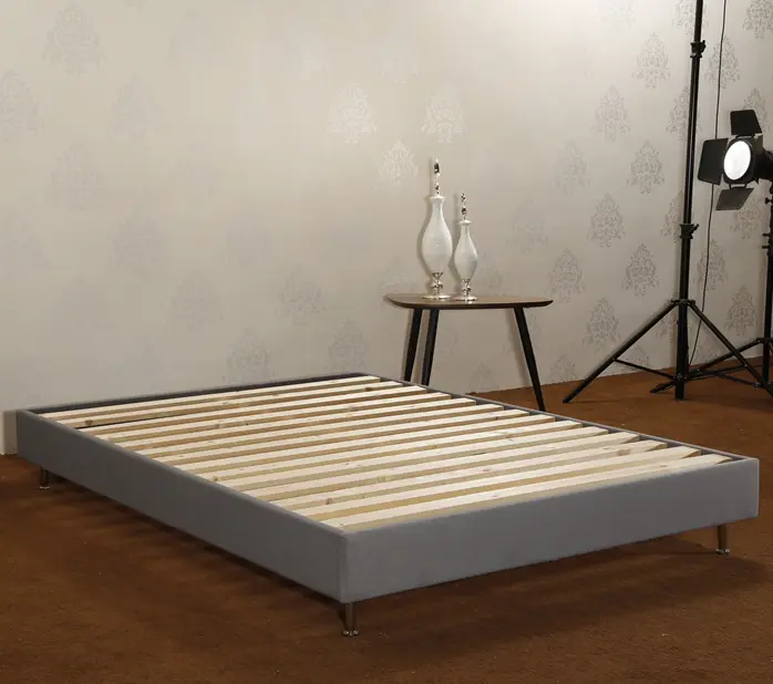 CJ-7 | JLH Modern Adjustable Fabric Wooden Bed Frame / Easy Assembly / Strong Wood Slat Support 4