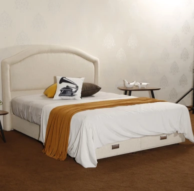 CJ-40 Storage Drawers Trong Wood Slat Support Cushion Backboard Bed 1