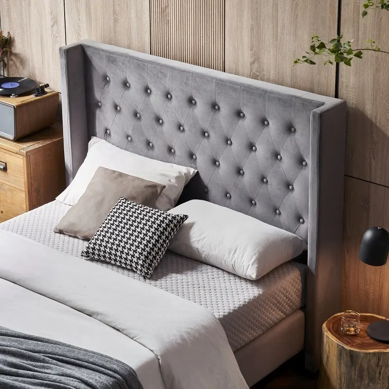 Fabricantes de cabeceros capitoné de terciopelo personalizados para hotel 8