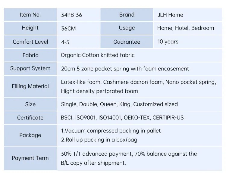  JLH Mattress El mejor colchón de cuna natural de primer nivel al por mayor con suavidad. 9