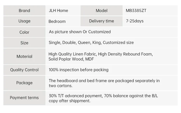  JLH Mattress cama tapizada moderna Suministro de suavidad 3