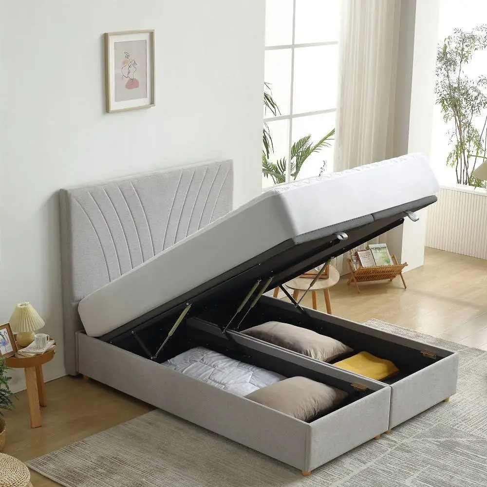 MB3612ZT |  Modern Storage Design Line-Shape Upholstered Bed for Hign End Market 1