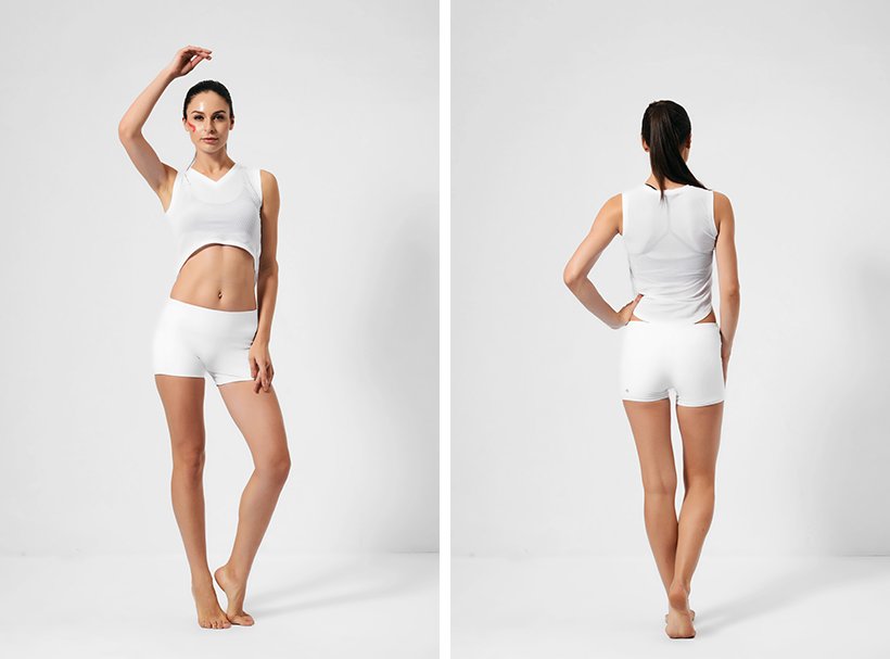 womens womens shorts white at the gym INGOR 2