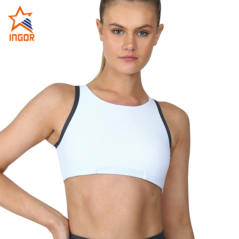 Ingorsports New Trends High Neck Women Yoga Sports Bra White Custom Made Logo H-11-01 2