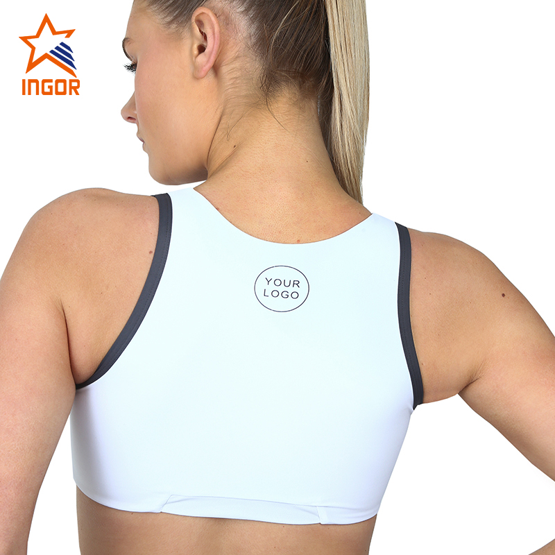 Ingorsports New Trends High Neck Women Yoga Sports Bra White Custom Made Logo H-11-01 7