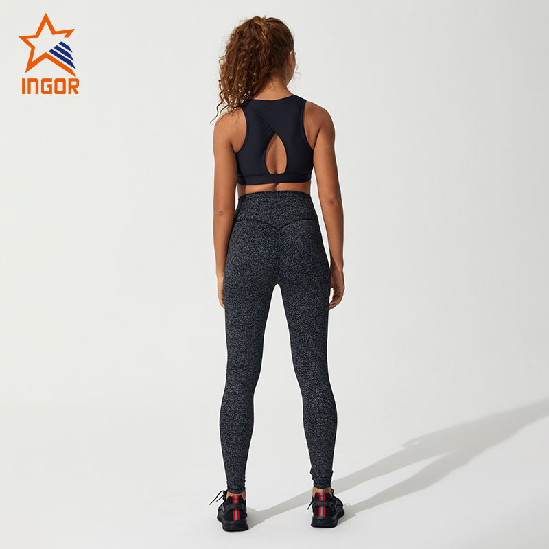 Ingorsports Custom High Waisted Yoga Leggings And Sports Bra Set Compression Gym Tight Pants Wear Women Fitness Sets1 2