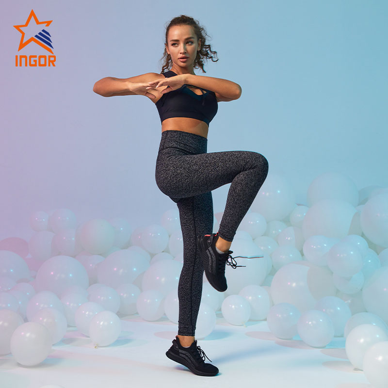 Ingorsports Custom High Waisted Yoga Leggings And Sports Bra Set Compression Gym Tight Pants Wear Women Fitness Sets1 7