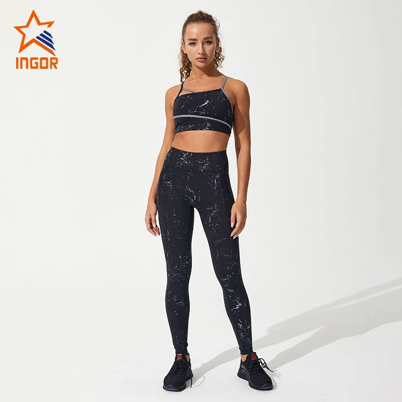 Ingorsports individuelles Logo Sexy Sport Gym Yoga Leggings für Frauen Fitness Wear Gym Kleidung Sportswear Yoga Set1 1