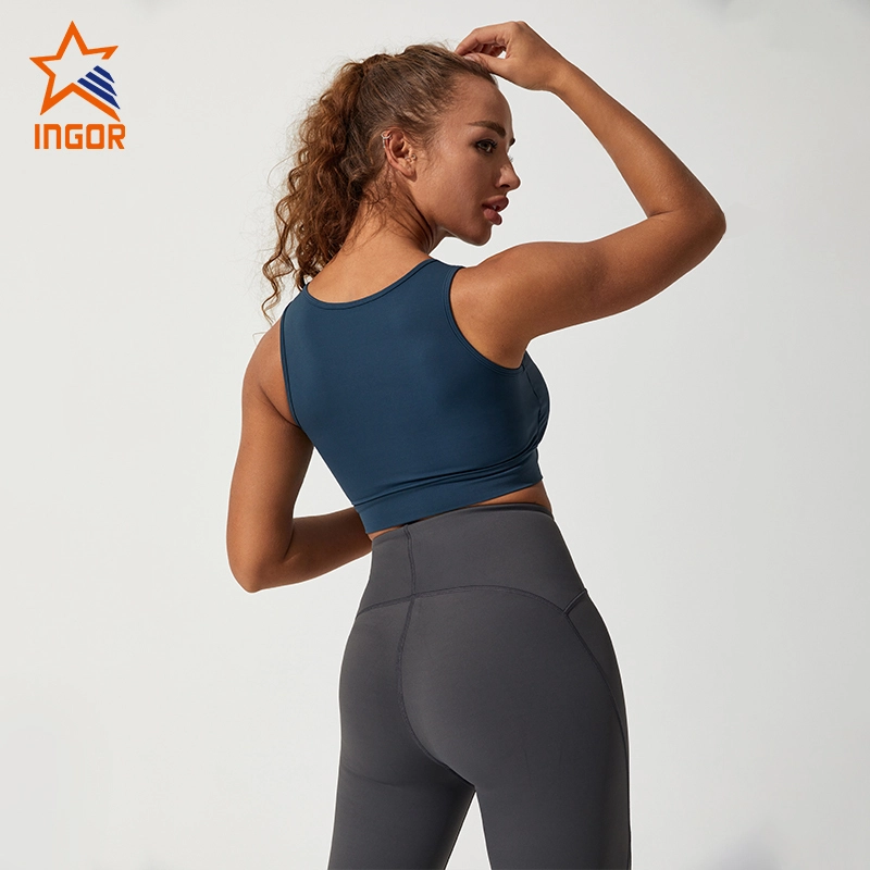 Ingorsports Reggiseno sportivo da donna all'ingrosso Abbigliamento sportivo Reggiseno yoga push up imbottito con una spalla 1