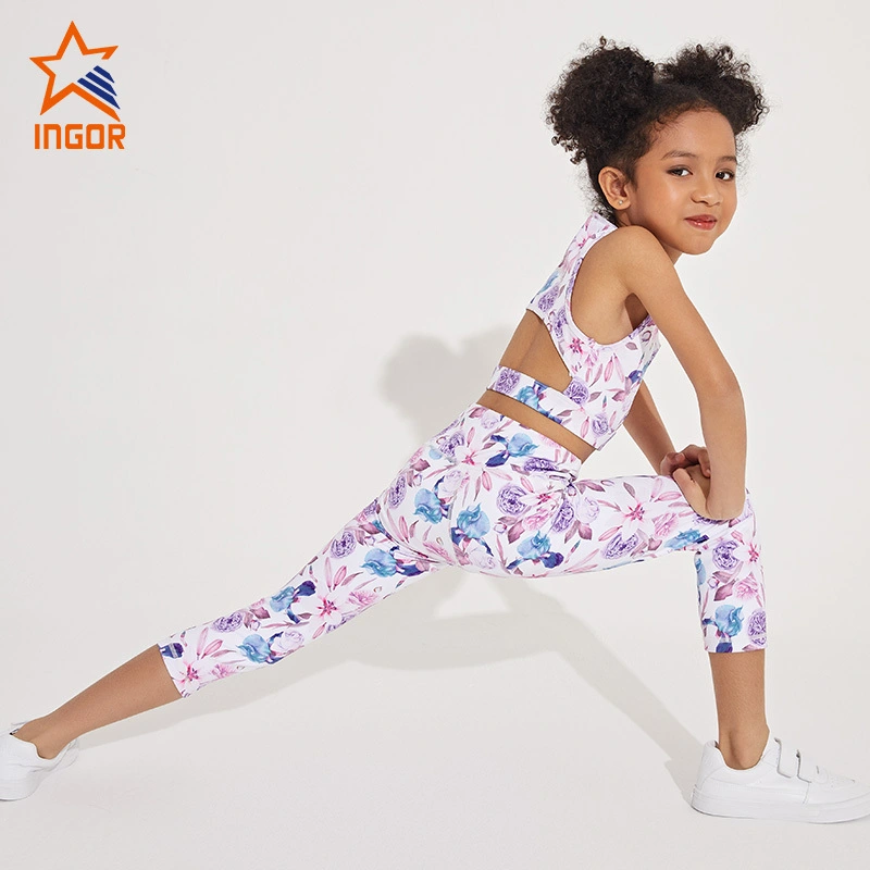 Ingorsports Kids Sportswear Set Gym Wear Set Kids Sweatsuits Jogging Suits Yoga Sets Sportswear 1