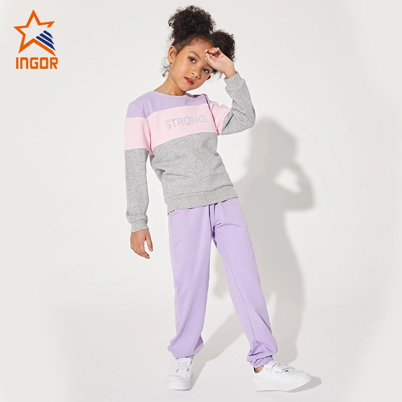 Ingorsports China Manufacture Custom Kids Track Suit Children Sportswear Running Wear 1
