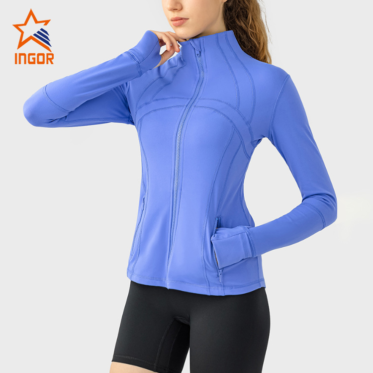 Ingorsports Absorbs Sweat Breathable Colorblock Zipper Sports Jacket 2