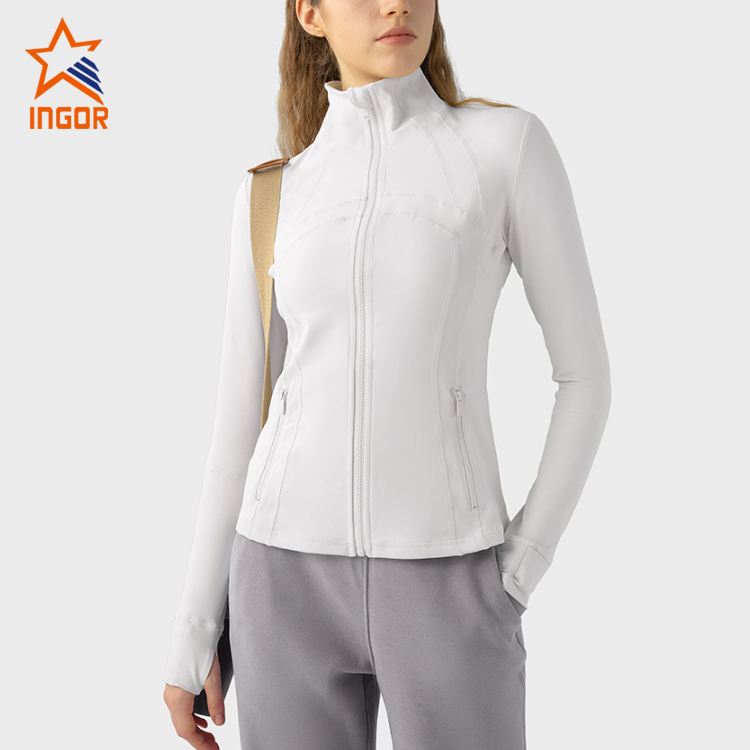 Ingorsports Absorbs Sweat Breathable Colorblock Zipper Sports Jacket 4