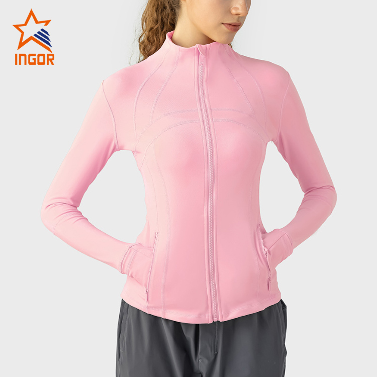 Ingorsports Absorbs Sweat Breathable Colorblock Zipper Sports Jacket 6