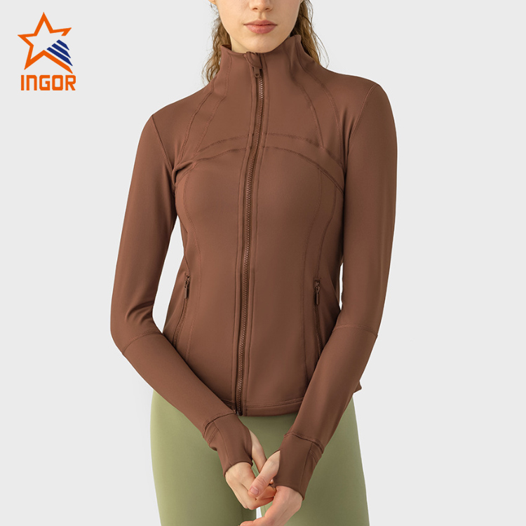 Ingorsports Absorbs Sweat Breathable Colorblock Zipper Sports Jacket 7