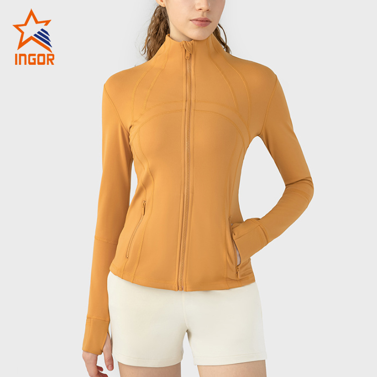 Ingorsports Absorbs Sweat Breathable Colorblock Zipper Sports Jacket 9