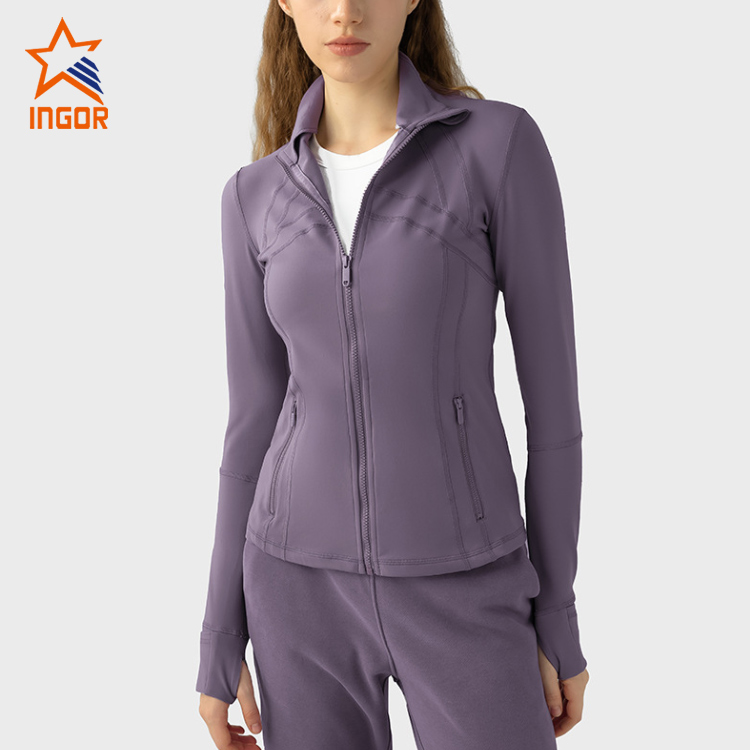 Ingorsports Absorbs Sweat Breathable Colorblock Zipper Sports Jacket 8