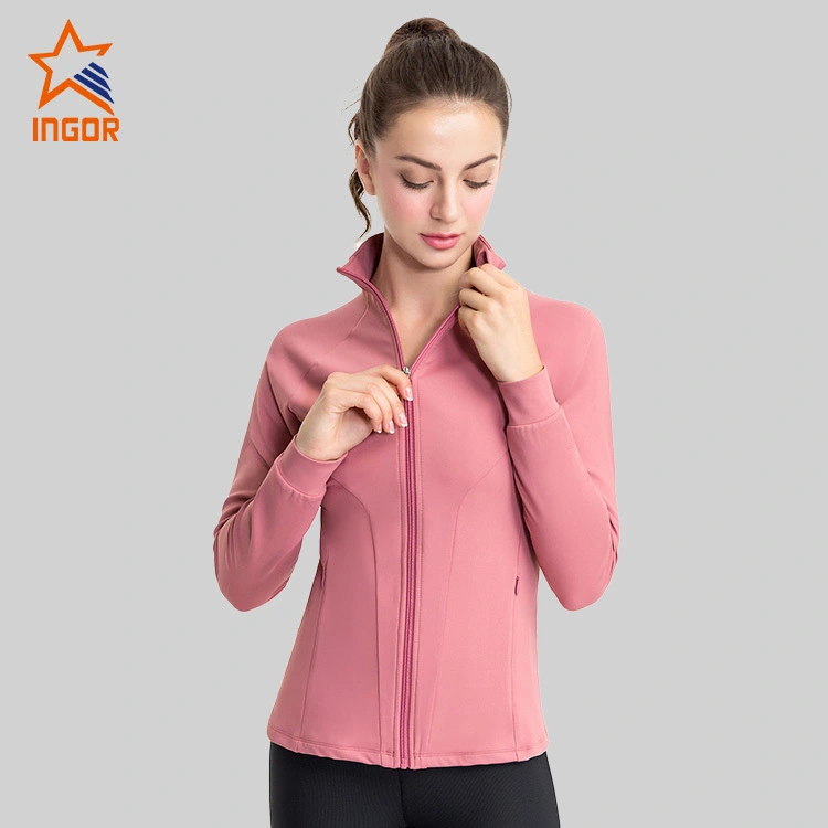 Ingorsports Women Activewear Custom Thumb Holes Hooded Sports Jacket With Pocket 1