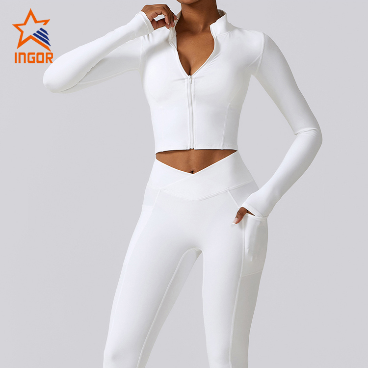 Ingorsports Custom Design Women Zip Up Hooded Crop Sports Jacket 10