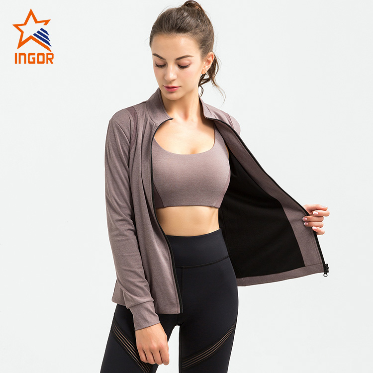 Ingorsports Women Custom Seamless Super Elastic Crop Sports Jacket 4