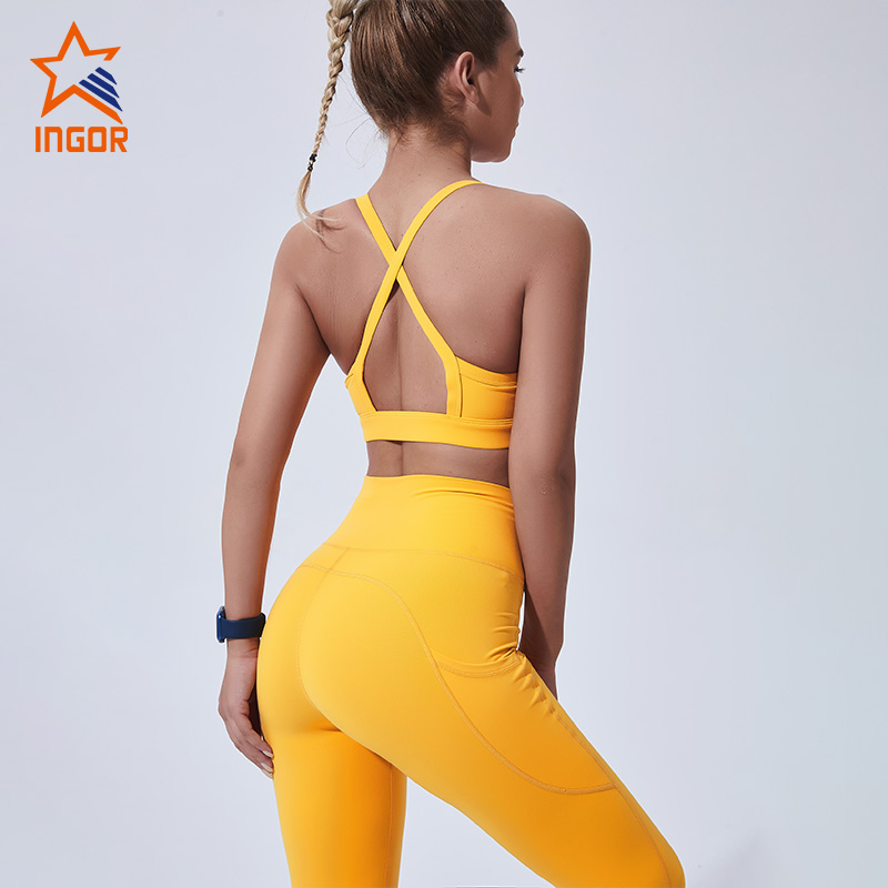 Ingorsports Wholesale Cross Back Yoga Bra & Legging Sets For Sports Workout 6